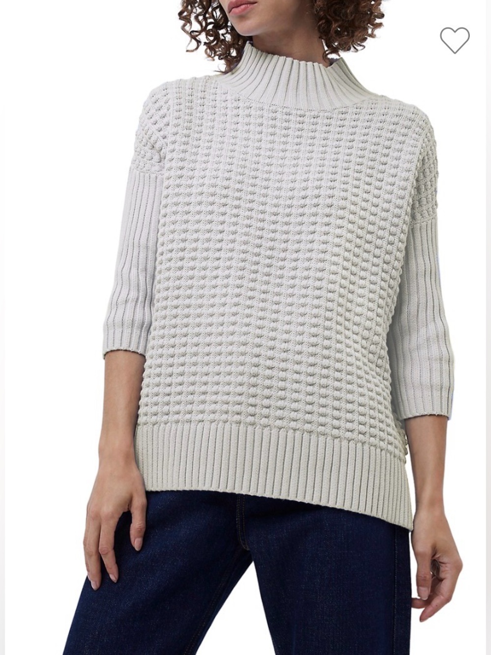 FRENCH CONNECTION Mozart Popcorn High-Neck Sweater- DARK GRAY- See last photo.